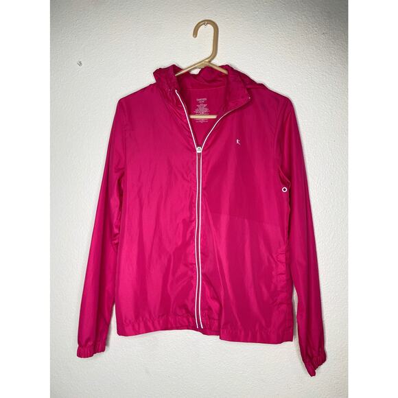 Danskin Pink & white medium hooded rain jacket - Picture 6 of 6